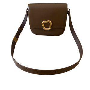 Auth SONGMONT Reset Tofu Leather Bag Large- caramel color w/ gold-tone h…